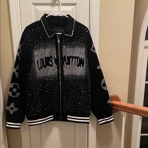 Louis Vuitton Black and Silver Embellished Jacket
